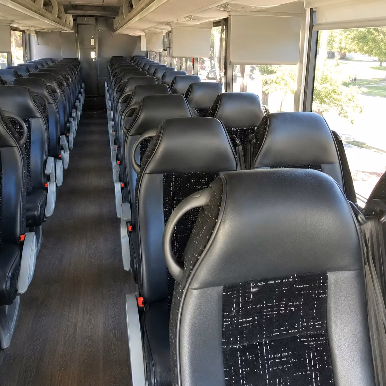 glendale charter bus rental interior